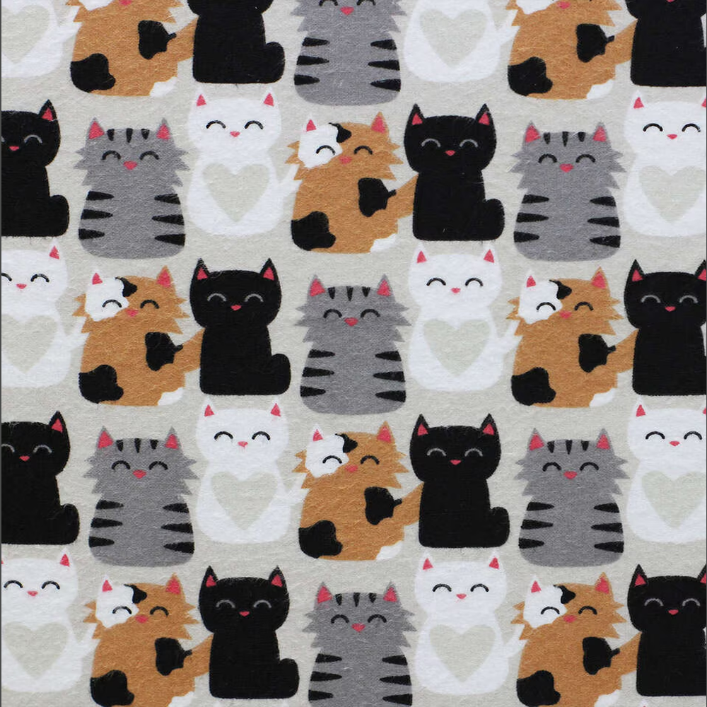 Close Together Cats Super Snuggle Flannel Fabric image 0