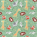 Save the Earth Animals Nursery Flannel Fabric image 0