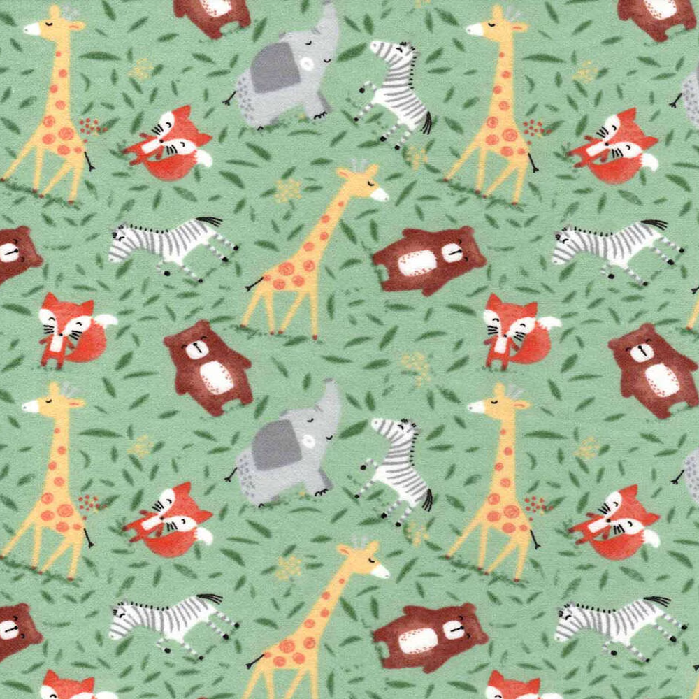 Save the Earth Animals Nursery Flannel Fabric image 0