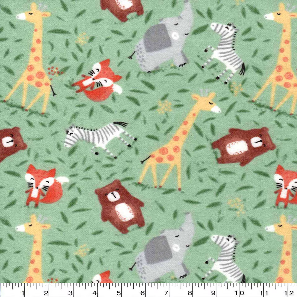 Save the Earth Animals Nursery Flannel Fabric image 1