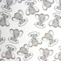 Sleepy Elephants On Clouds Nursery Flannel Fabric image 0
