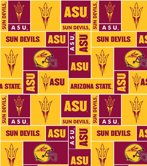 Arizona State NCAA Block Fleece Fabric image 0