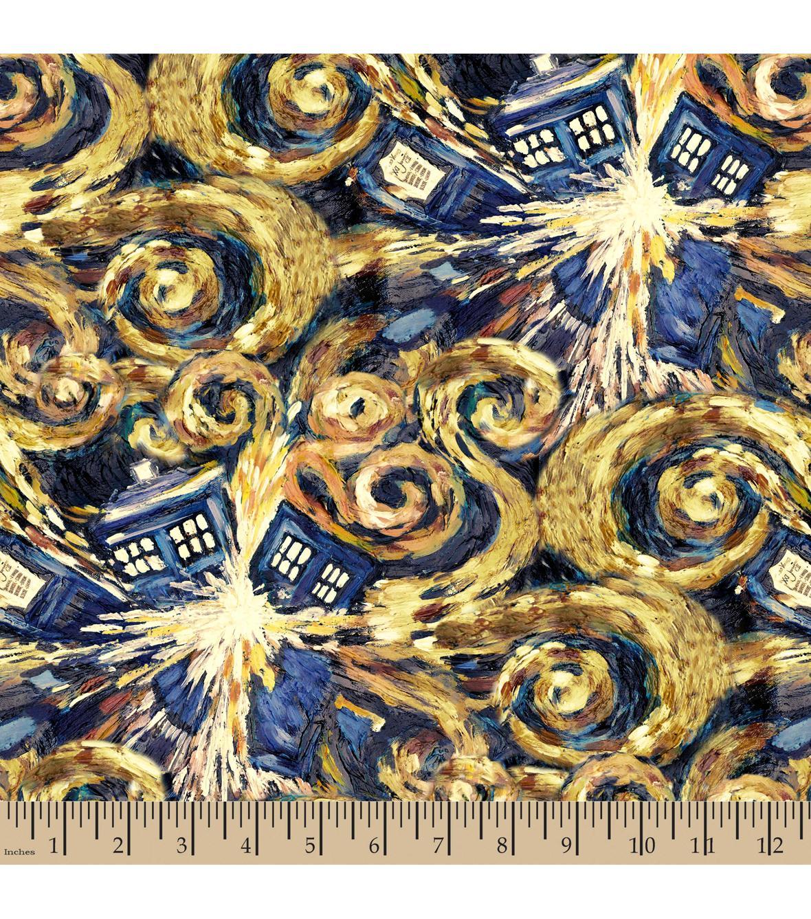 Doctor Who Exploding Tardis Cotton Fabric image 0