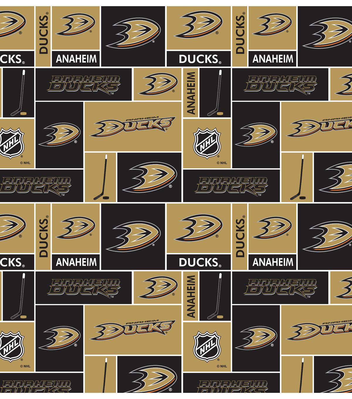 Anaheim Ducks NHL Block Cotton Fabric image 0