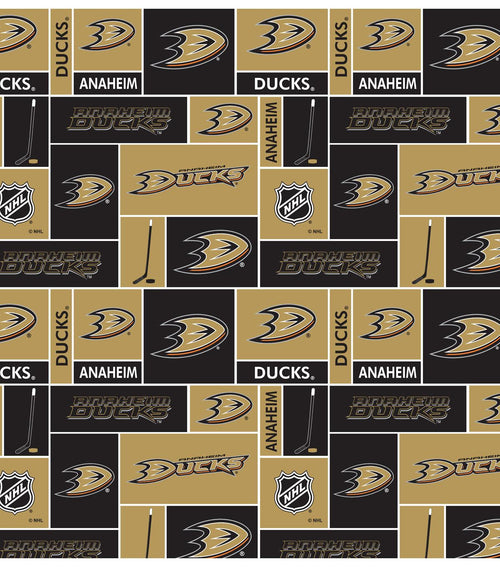 Anaheim Ducks NHL Block Cotton Fabric image 0