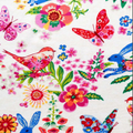Bunnies & Birds White Luxe Flannel Fabric image 0
