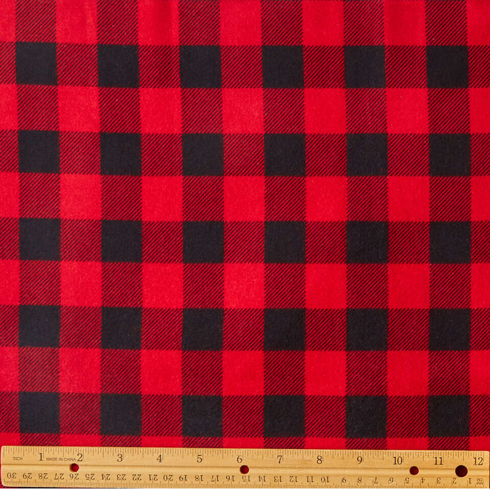Eddie Bauer Red & Black Buffalo Flannel Prints Fabric image 2