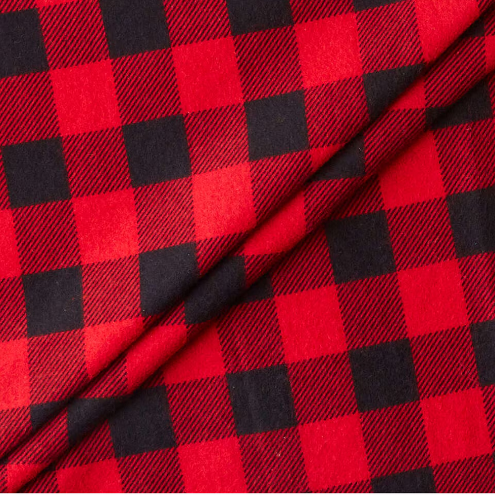 Eddie Bauer Red & Black Buffalo Flannel Prints Fabric image 1