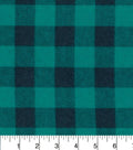 Snuggle Flannel Fabric-Teal Buffalo Check image 0